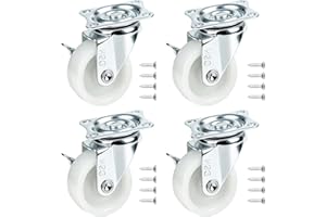 LJHOME 38mm Castor Wheels,4 Pcs Nylon Heavy Duty Moving Caster Wheels, Swivel Wheel with Double Ball Bearings Swivel Head ，1.5" Heavy Duty Rollers to Move Heavy Objects - Max 80 Kg per Set