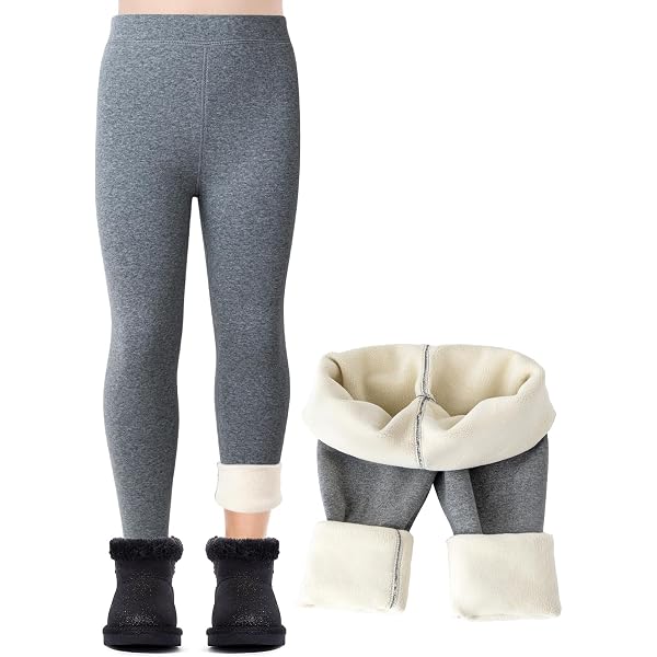 Leggings Polaire Filles - Chauds, Taille Haute, Extensibles, Pour 4-16 Ans, Idéaux Hiver