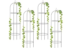 wuuhoo® I Rampicante Alma come obelisco in metallo 190cm per il giardino e la terrazza I colonna per piante rampicanti I Rampicante resistente alle intemperie in metallo verniciato 4 Pezzi