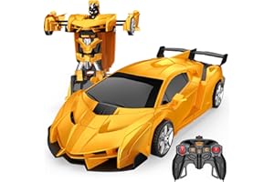 Braxel Voiture Telecommandé Enfant, 2 en 1 Transformable Radiocommande RC Robots Jouet Enfant 3-10 Ans, 2,4 GHz, 360°Rotation, Jeux Extérieur - Cadeau Garçon 3 4 5 6 7 8 Ans Anniversaire Noël