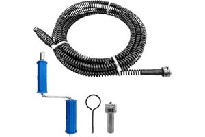 GYHMTOO Para limpieza de tuberías 2m,10mm de diámetro sirga desatascar tuberias,con adaptadores eléctricos y manuales (2m)