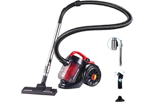 EFFEKTIV Aspiradora sin Bolsa Potente y Compacto GranTornado 1000X, Aspirador Ciclónica 1200W, 85000Pa Succión, 2.5L, Filtro HEPA Lavable, Cable 7.5m, Aspiradora Trineo para Casa, Pelo de Mascota