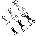 Umsole 60 Pairs Sewing Hooks and Eyes Closure for Bra Clothing Trousers Skirt Sewing DIY Craft,3 Sizes(Silver and Black)