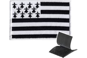 INFANTRYPRO Patch Velcro Drapeau Breton type Ecusson Bretagne Breizh qualité patch militaire A VIE Sac a dos militaire Gilet tactique Patch airsoft -type patch thermocollant vetement dispo plus bas