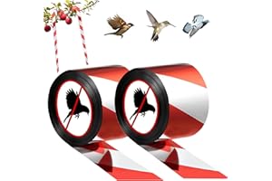 LANKOER 2 Roll Bird Scare Tape, 328ft Double Sided Bird Repellent Holographic Flash Tape, Reflective Bird Control Tape to Scare Pigeon Woodpeckers Swallows Birds Away for Garden Farm Orchard (4.8cm x 100m)