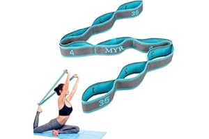 ZDNT Sangles de Yoga Sangle d'exercice Bande de Résistance Extensibles Bandes élastiques de Yoga avec 9 nœuds Sangle d'exercice élastique pour Le Yoga,la Danse,l'assistance,la rééducation,Fitness