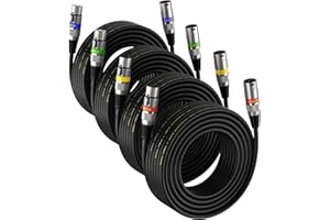 EBXYA XLR -Kabel 6m 4 Pack - Mikrofonkabel Ausgeglichen DMX -Kabel Männlich bis Weiblich Geeignet für Mikrofone, Radiosender, Bühnenbeleuchtung
