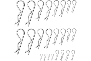 SUKEVITOR Cotter Pins Assortment Kit,R Clips Split Stainless Steel 24 PCS Cotter Pin Retaining Spring Hitch for Use on Lock Systems,Heavy Duty Zinc Plated Fastening Set