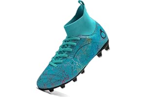 Dhinash Boys' Football Boots Kids Astro Turf Trainers Spikes Football Shoes Girls Cleats Soccer Shoes Junior Sports Outdoor Athletic Sneakers Unisex