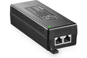 MokerLink Injecteur PoE Gigabit, 802.3af/at/BT 60W, 10/100/1000Mbps Ethernet, Plug & Play, Adaptateur Non-PoE vers PoE, Distance jusqu'à 100 mètres (328 ft.)