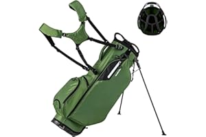 COSTWAY Golf Stand Bag, Lightweight Golf Club Bags with 8 Way Dividers, 5 Zippered Pockets, Adjustable Dual Strap and Rain Hood, Golf Club Carry Bag for Women & Men
