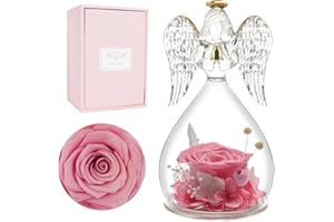 ‎MIOFULA Miofula Ewige Rose im Engel Figur Geschenke für Mama, Handgefertigte Forever Rose Engel Geschenke für Frauen, Engel Geschenke für Mutter Oma zum Geburtstag Weihnachten Muttertag Valentinstag Jahrestag