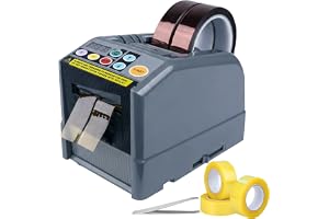Automatisk tejpdispenser, manuell/autoläge elektrisk bandskärmaskin med LCD-skärm, skär 6-60 mm bredd 999 mm maxlängd för kontor, lager, detaljhandel, hem och hantverk (inkluderar pincett)