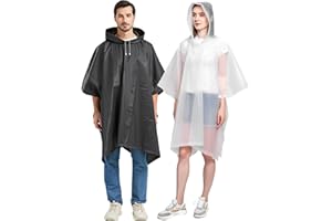 COSOWE Rain Poncho Raincoats Waterproof for Adult, Family Pack Coats for Men Women, Reusable Jacket with Hood for Camping, Disney, Hiking, Travel