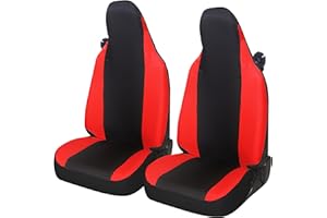 Auto Accessori Lupex Fundas de Asiento de Coche compatibles con Smart Fortwo, 450 451 y 453, 1 2 3 Serie, Tejido de polialgodón (Negro - Rojo)