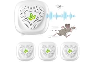 LEMENG Exterior Repelente Ultrasónico de Plagas,Nuevo Electrónico Repelente Mosquitos Insectos para Interiores Anti Cucarachas, Moscas,Mosquitos,Ratones,Arañas,Inofensivo para Mascotas y Humanos(4 Pack)