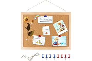 BDHYYM Bacheca in sughero, lavagna in sughero con cornice in legno, parete in sughero, piccola con spilli per decorazione della casa, ufficio, memorandum in sughero, 20 x 30 cm