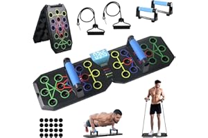 Anluomafuy Tavola Pieghevole con Contatore Intelligente,Unisex Pieghevole Portatile Attrezzi Palestra con Tappetino a Antiscivolo,Multifunzione per Allenamento flessioni, Allenamento Muscolare