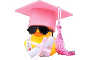 ‎MWMOEEN Mwmoeen lustige Akademiker Gummiente mit Diplom, Mini Graduierung Ente Auto Armaturenbrett Dekoration mit Graduierung Hut Schärpe Brille und Schärpe, Prüfung Bestanden, Positive Geschenke