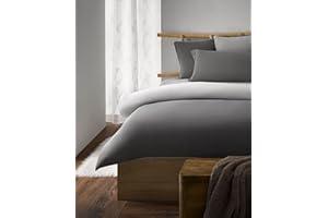 ATENAS HOME TEXTILE Atenas - Funda Nórdica para Edredón y Almohadón - 100% Algodón Ecológico Peinado Percal 144 Hilos Punto/Jersey - No se Arruga - Modelo Heaven (Gris/Gris, Cama de 150 cm, Doble)