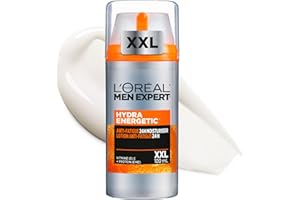 L'OREAL PARIS MEN EXPERT L'Oréal Men Expert Crema Hidratante Anti-Fatiga 24h Hydra Energetic para Hombres, Crema Facial de Uso Diario, Aporta Energía, Formato 100 ml, El embalaje puede variar