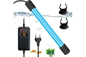 BORDEAG Sterilizzatore UV Acquario 9W Lampada Acquario Sterilizzatore UV, UV Acquario Sterilizzatore Lampada UV Distruzione Batteri Lampada di Sterilizzazione UV per Acquario Fish Tank