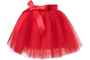 PLIKSUVER Girls Tutu Skirt 7 Layers Tulle Skirts for Kids Party Dance Tutu Elastic Waistband for 3-8 Years Birthday/Princess/Photography/Daily Wear