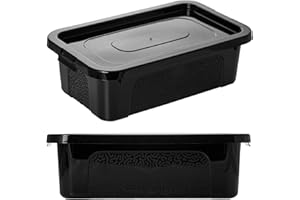 EDANTI Pojemnik Pudło Plastikowe Pojemniki Z Pokrywą MultiBox (4,5 L Czarny)