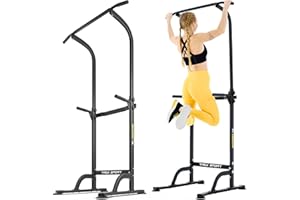 TREX SPORT Power Tower TX-060PR | Dip Station & Klimmzugstange freistehend | multifunktionaler Kraftturm bis 150 kg