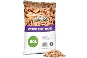 Jamieson Brothers Wood Chips – 60L Bag of Landscape Bark Wood Chippings for Mulching, Weed Suppression, Landscaping Gardens, Kids Play Areas & Grounding for Chickens – For Gardeners & Landscapers
