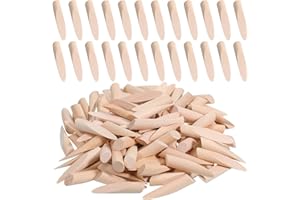 AYSATOGC 100 Stück Massivholz Taschenlochstopfen Holz Kiefer Dübel Holz Runde Holzzapfen Hartes Holzs für Kunstprojekte Verschiedene Holzbearbeitungsprojekte Schr glochbohrposition Taschenlochlehre