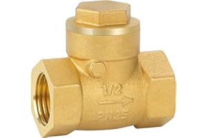 oumuik Messing Rückschlagklappe Rückschlagventil (1/2") DN25- Innengewinde Rückschlagventil für Wasser, Öl