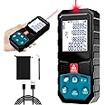 Digital Laser Distance Meter with Li-ion Battery & Real-Time Electric Angle,100M/328Ft Laser Measurement Tool,Mini Rangefinder,M/in/Ft Unit Switching and Pythagorean Mode, Measure Distance,Area,Volume
