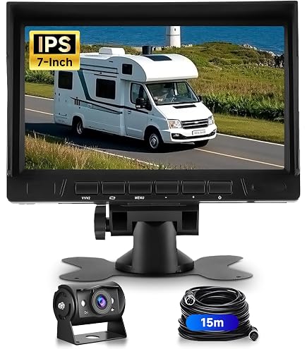 Caméra Infrarouge IP68 10m Système Caméra Recul OiLiehu 9 Pouces - 4 Caméras Infrarouge IP68 - Câbles 10m Et 20m - Pour Camion, Camping-car, Bus Dash Cam