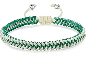 JENDEAR SHINE Bracelet en Corde Tressée Femmes Hommes, Filles Garçons Anniversaire Amitié Couple Cadeaux Bijoux Faits à la Main Corde Noire Corde Rouge