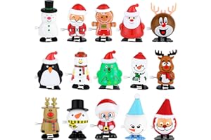 ELECLAND 15 szt. Boże Narodzenie nakręcane zabawki zestaw renifer bałwan pingwin sekretny Mikołaj prezenty na Boże Narodzenie przyjęcie upominki świąteczne wypełniacze skarpet