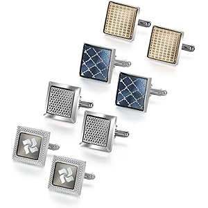 Wynameleri UJOY Cufflinks Set Copper 4 Pairs in Gift Box Stylish Design