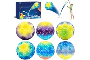 AIHAOYU 6 Stück Jump Ball - Mini Farbiger Jump Ball Hohe Bounce Loch Ball Toy, Hohe Springender Gummiball, Super High Bouncing Space Ball, Planeten Hüpfbälle für Outdoor & Indoor