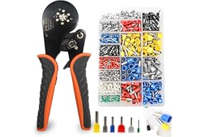 PUISENO Set di pinze crimpatrici 0,08-16 mm², set di 1200 pezzi di crimpatrici per fili singoli e doppi, pinze per terminali a capocorda Pinze per il fai da te e l'uso domestico