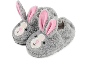 LACOFIA Lacoifa Chausson de Chouette pour Enfant garçon ou Fille Pantoufles Animaux en Tricot d'hiver antidérapants