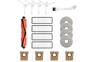 TOSAVGA Accesorios para Xiaomi Robot Vacuum X20+/X10+ Dreame S10/L10s Ultra, 1 Cepillo Principal, 4 Almohadillas de Limpieza, 4 Bolsas para el Polvo, 4 Cepillos Laterales, 4 Filtros, 1 Accesorio de Limpieza