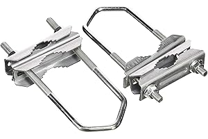 HD-LINE 2 x podwójna obejma do masztu obejma zębata do 60 mm ocynkowana balkon, srebrna 4