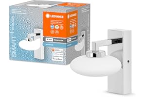 ‎LEDVANCE LEDVANCE Smart LED Badezimmerlampe chrome, 7W, 500LM, 3000-6500K, 12cm, IP44, Orbis Elypse Wandleuchte, Badezimmerleuchte mit Wifi Technologie, dimmbar, steuerbar über App und Sprachassistenten