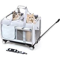 Trasportino Per Gatti Con Ruote - Pieghevole, Grande, Per 2 Gatti | Ventilato, Con Scomparti Rimovibili - Foto 2