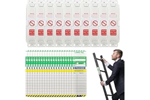 CZDTQ Ladder Tags-10 Holders and 20 Ladder Inspection Tags Inserts Waterproof Record Kit, Podiums, Towers, Podiums for All Ladder Types Protect Platforms, Steps, Indoor & Outdoor