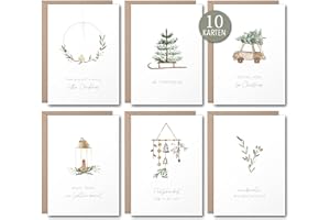 ‎LUFTUNDLIEBE luftundliebe Weihnachtskarten - Weihnachtskarten mit Umschlag Set (10 Stück) - A6 Postkarten Set zu Weihnachten - Weihnachtskarte - christmas cards - Aquarell