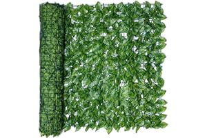 whiteswan Trellis Panel, Artificial Ivy Privacy Fence Screen, Artificial Hedges Fence and Faux Ivy, Garden Privacy Screening Panel Vine Leaf Decoration, for Outdoor, Garden, Patio and Backyard (B)