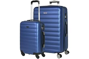 ITACA - Maletas de Viaje Juego Maletas 4 Ruedas - Juego de Maletas de Viaje - Juego Maletas de Viaje Ligeras. Candado de combinacion 71217, Azul