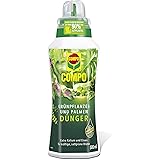 COMPO Grünpflanzen- und Palmendünger für alle Zimmer-, Balkon- und Terrassenpflanzen, Spezial-Flüssigdünger mit extra Kalium 