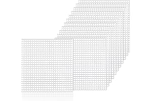 Bewudy 12 tele in plastica a 7 punti, 10,6 x 10,6 cm, rete di plastica, rete di plastica, rete con occhielli per ricamo, per fai da te, artigianato e divisori (12)